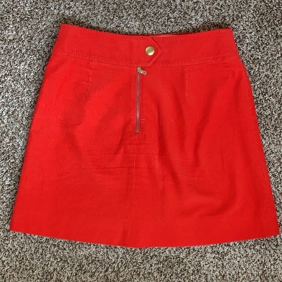 J Crew red corduroy mini skirt 4 - Picture 2 of 11
